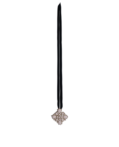 Chanel 2008 Enamel Quatrefoil Pendant Necklace, front view