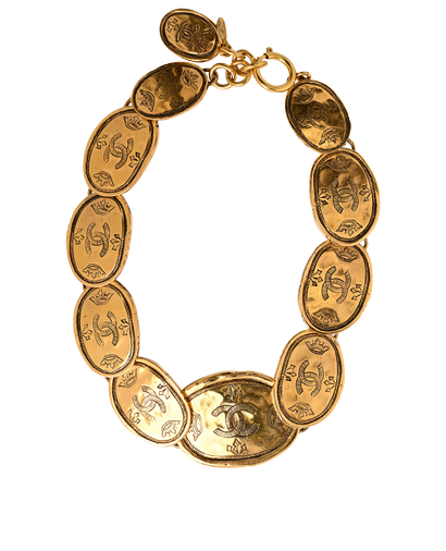 Chanel 1987 CC Regal Crown Medallion Necklace, &pound;1,200, Jewellery, Gold, Brass, Front view