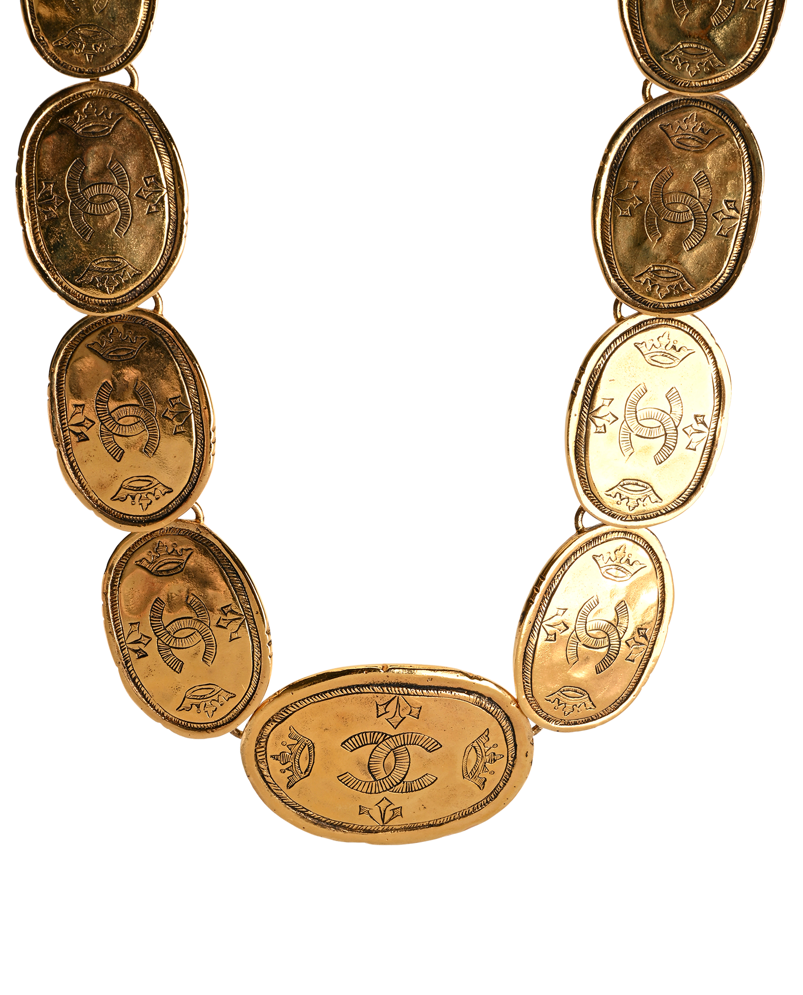 Chanel 1987 CC Regal Crown Medallion Necklace, &pound;1,200, Jewellery, Gold, Brass, Other view