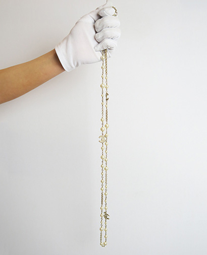 Chanel Faux Pearl Necklace, front view