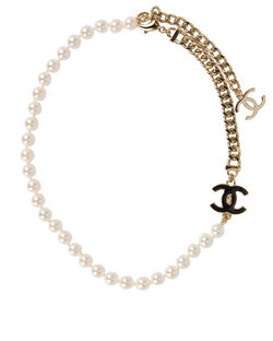 Chanel B24 Pearl Necklace, Faux Pearls/Brass, White/Gold, MII, 3*