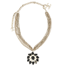Chanel B15C Flower Layered Necklace, Brass, Gold, B, 3*