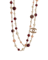 Chanel CC Tweed Necklace, &pound;1,400, Jewellery, Burgundy, Brass, Other view