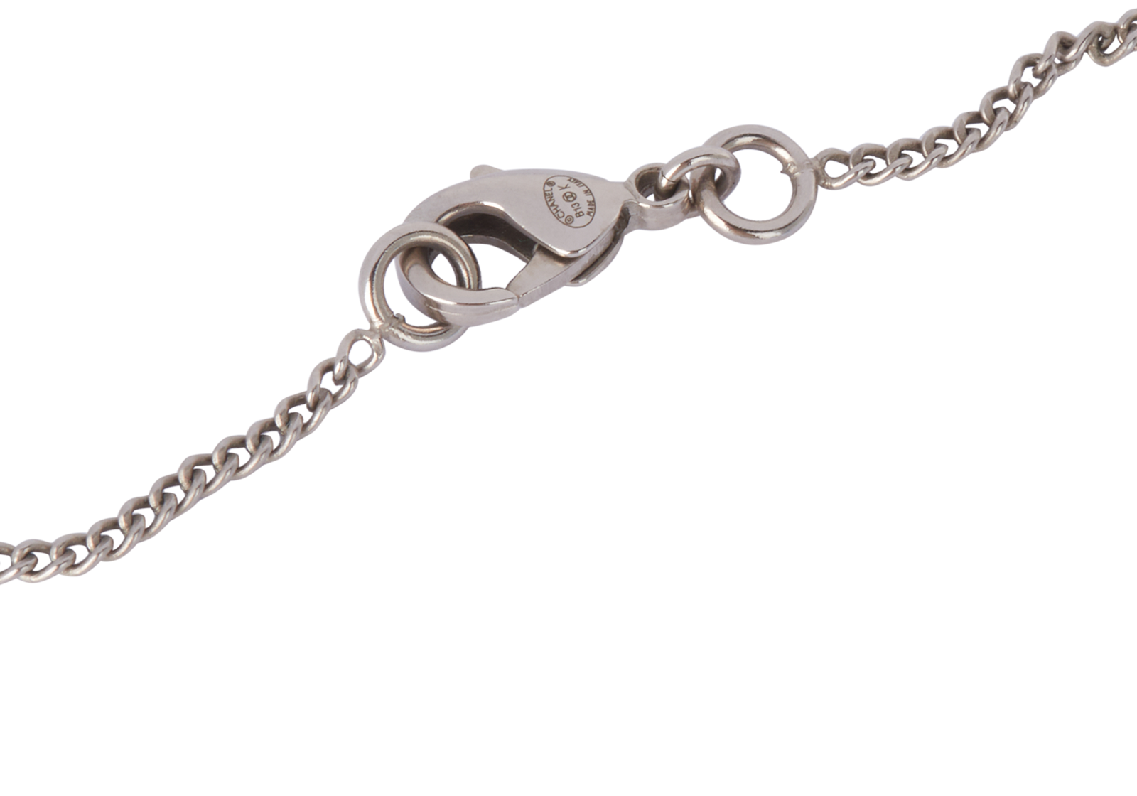 Chanel B13K CC Clover Pearl Drop Necklace, &pound;595, Jewellery, Silver, Brass, Other view