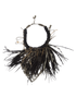 Chanel 11P Chained Feather Necklace, £595, Jewellery, Black, Brass/Fabric/Feathers, Front view