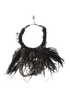 Chanel 11P Chained Feather Necklace, £595, Jewellery, Black, Brass/Fabric/Feathers, Back view