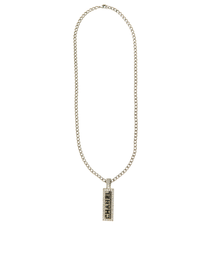 Chanel 02P Embellished Logo Plate Necklace, front view