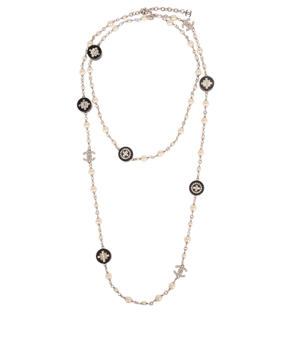 Chanel Crystal Circle Pearl Necklace, front view