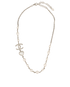 Chanel B23B CC & Heart Necklace, &pound;750, Jewellery, Silver, Faux Pearl, Front view