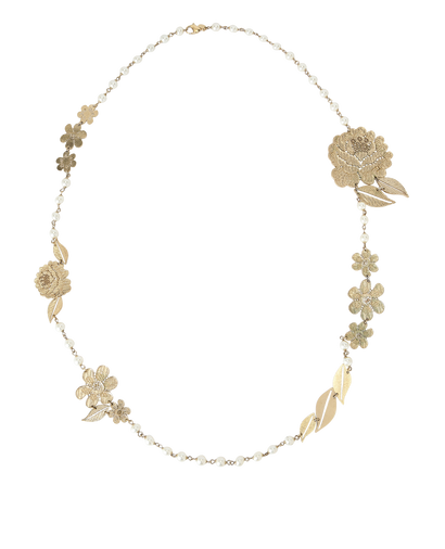 Chanel 08A Floral Long Necklace, front view