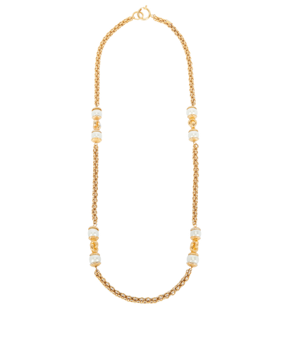 Chanel Vintage Chain Pearl Necklace, front view