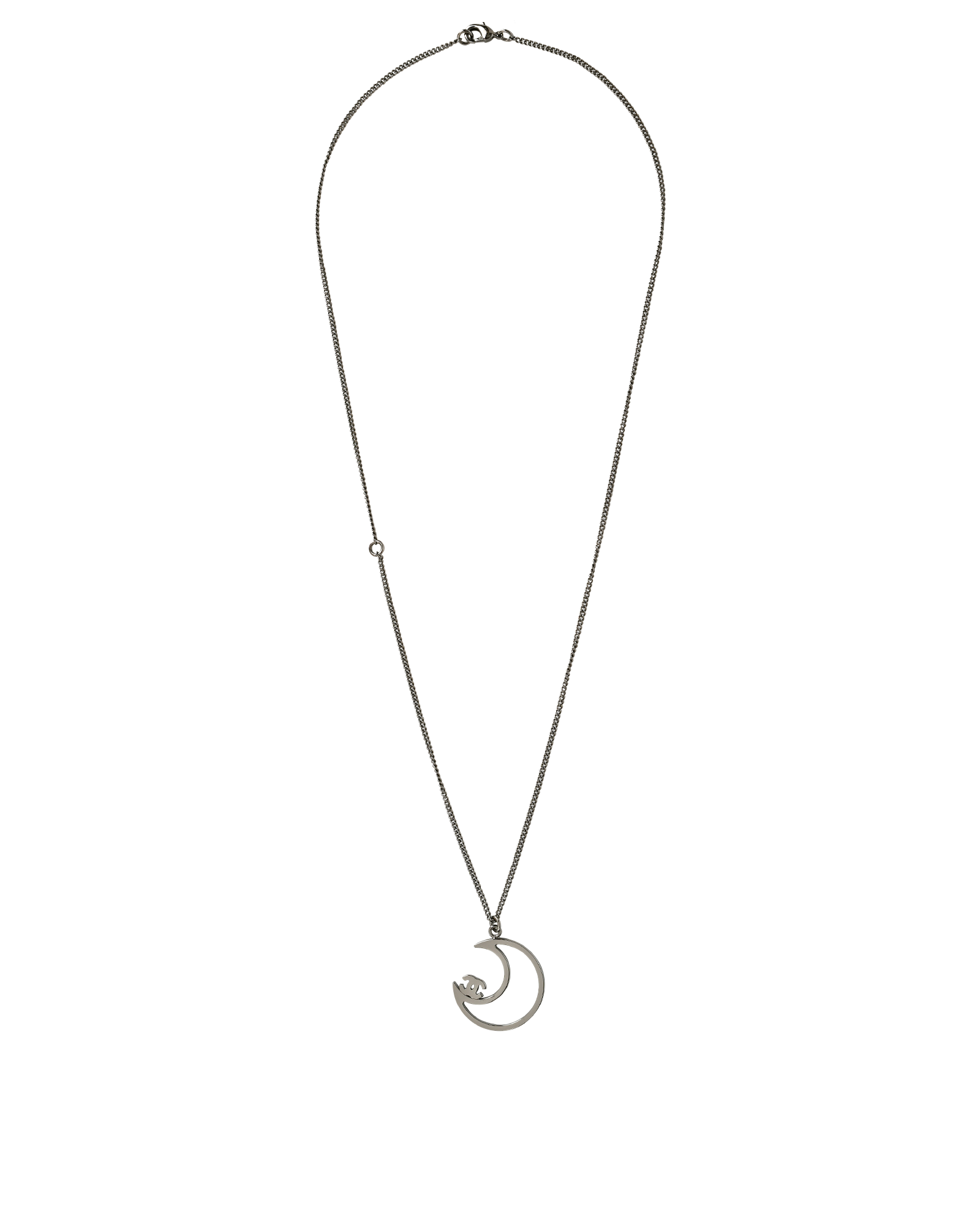 Chanel B17K CC Moon Necklace, &pound;650, Jewellery, Silver, Brass, Back view