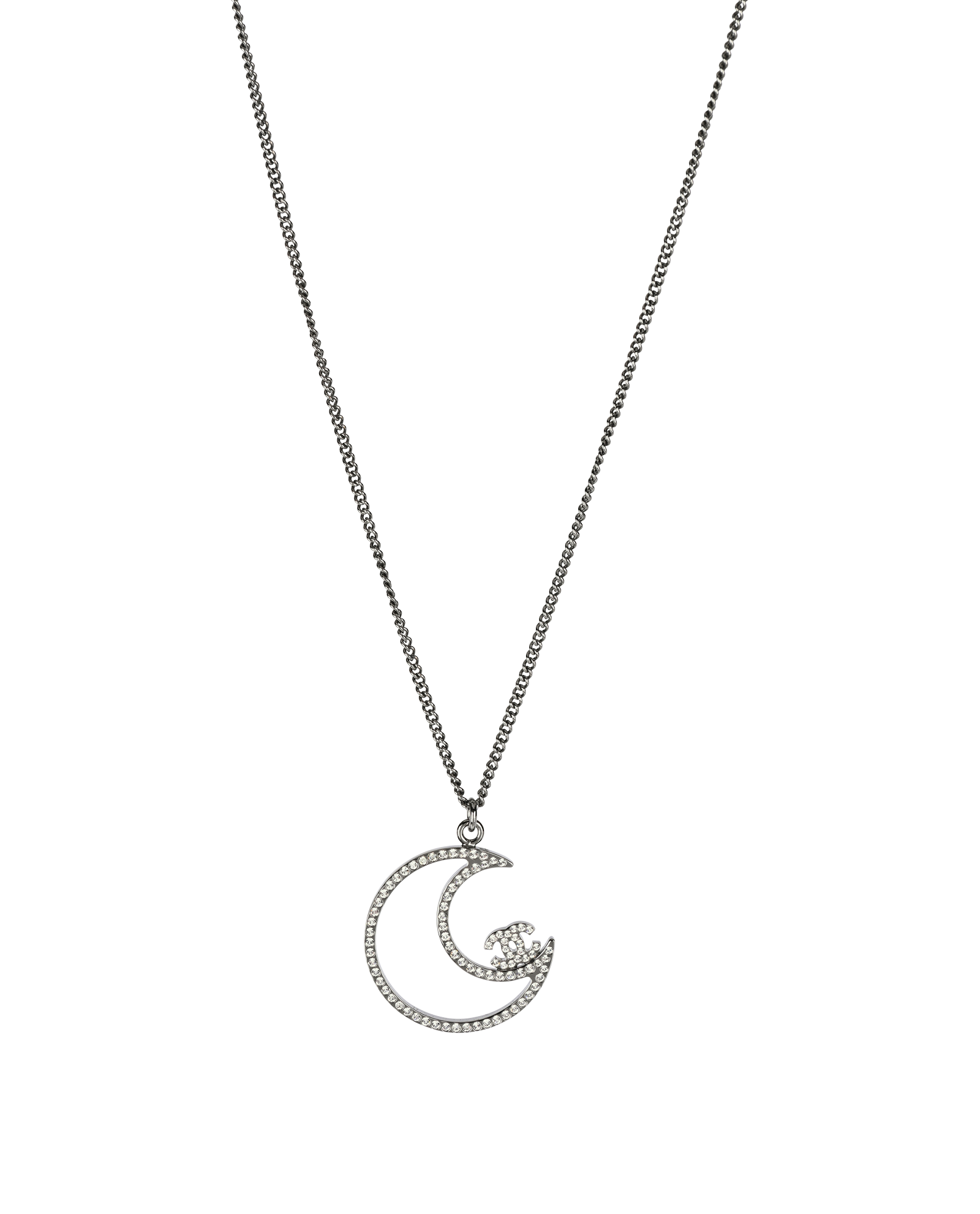 Chanel B17K CC Moon Necklace, &pound;650, Jewellery, Silver, Brass, Other view