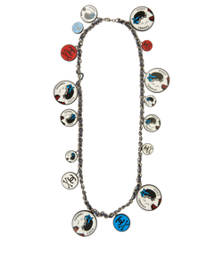 Chanel 03P Mademoiselle Pendants Necklace, Leather/Brass/Acrylic,Multi,2*