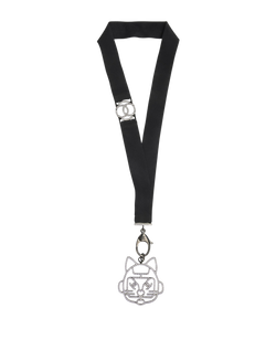 Chanel B17S Embellished Robot Cat Necklace, Brass/Crystal/Fabric, B, 3*