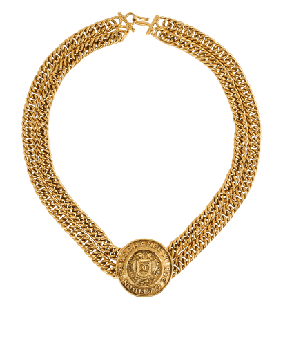 Chanel Medallion Chain Choker, &pound;695, Jewellery, Gold, Brass, Front view