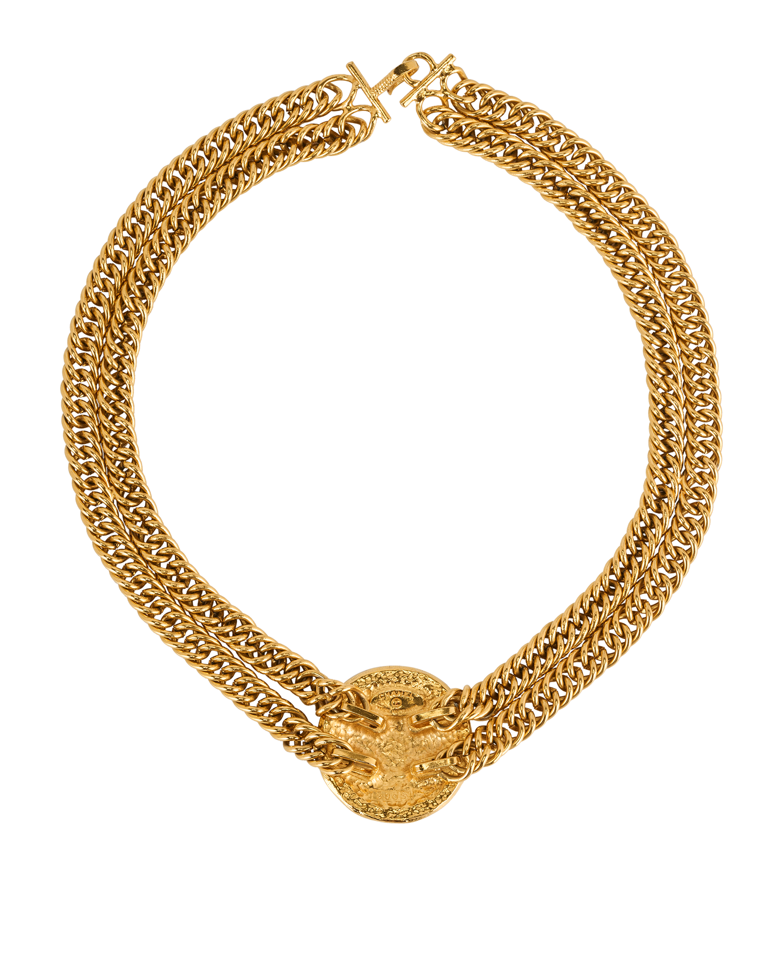 Chanel Medallion Chain Choker, &pound;695, Jewellery, Gold, Brass, Back view