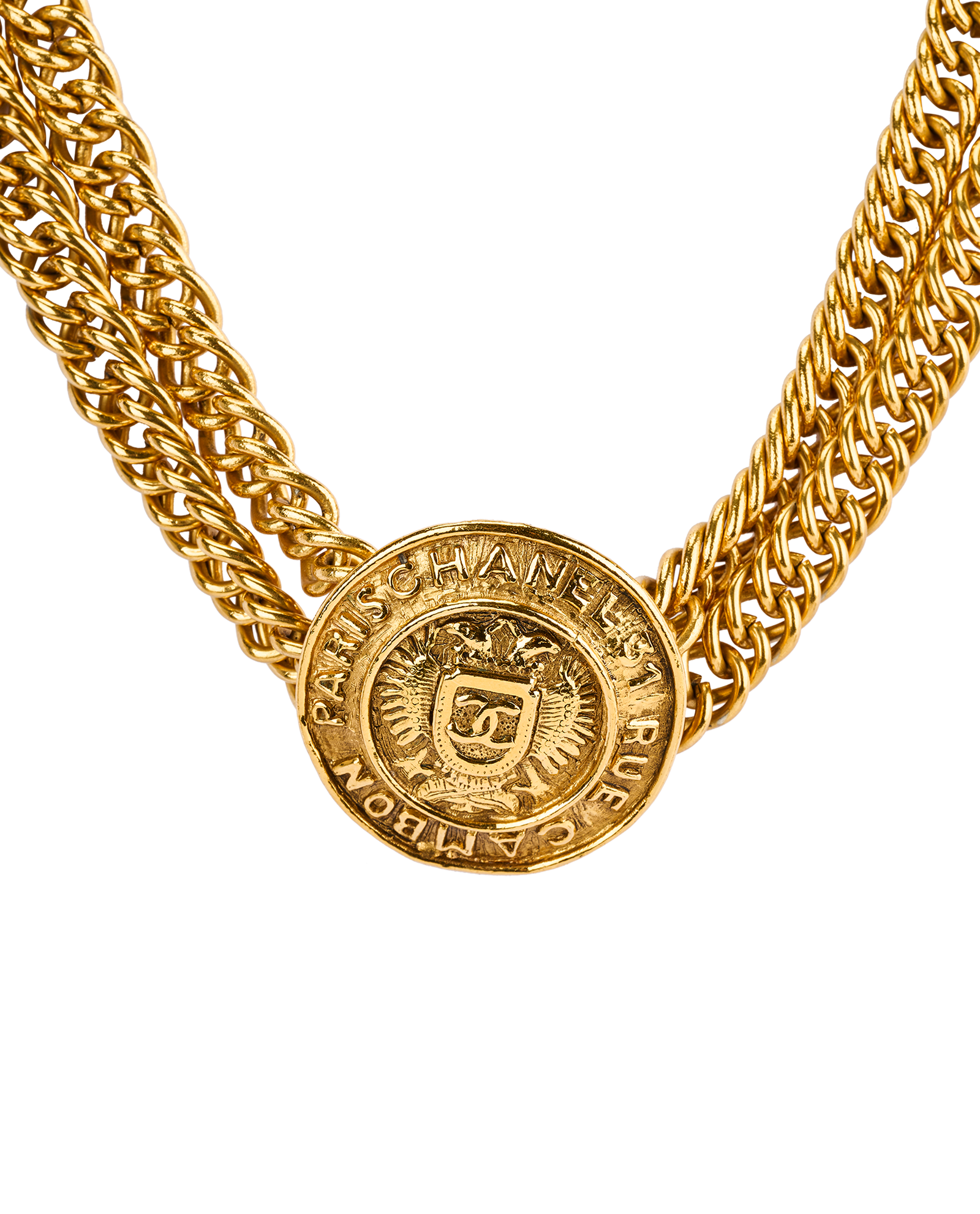 Chanel Medallion Chain Choker, &pound;695, Jewellery, Gold, Brass, Other view
