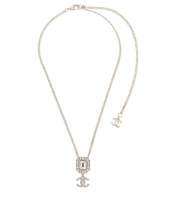 Chanel 23B CC Crystal Necklace, Brass, Gold, B, 3*