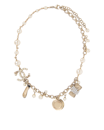 Chanel Charm Pearl Necklace, front view