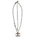 Chanel CC faux/freshwater pearl necklace, front view