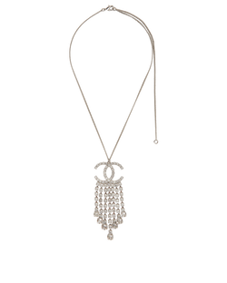 Chanel B18S CC Cascade Necklace, Brass, Silver, MII, B/DB, 3*