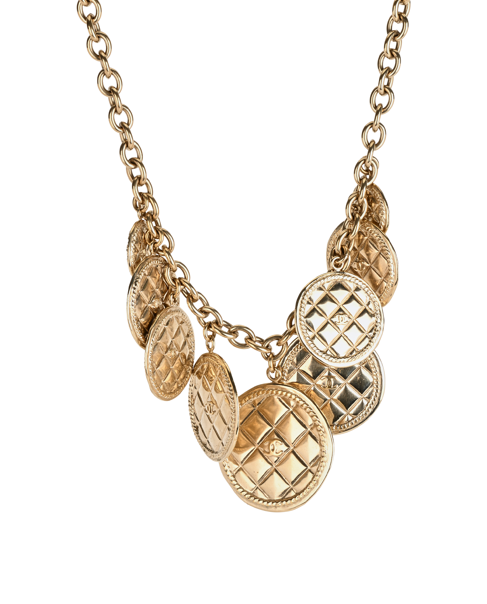 Chanel B15 Quilted Coins Necklace, &pound;850, Jewellery, Gold, Copper, Other view