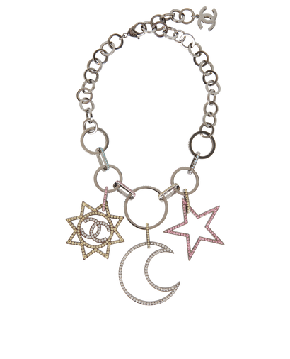 Chanel B17K Crystal CC Sun Moon Star Necklace, &pound;695, Jewellery, Silver, Brass, Front view