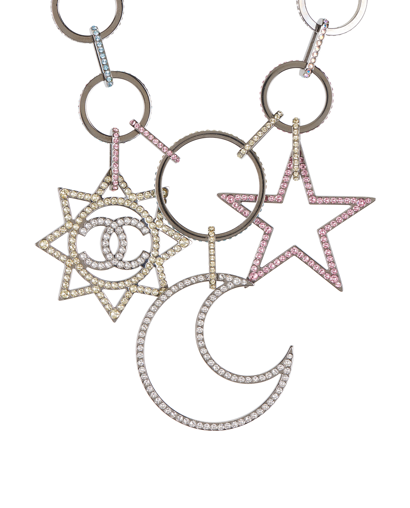 Chanel B17K Crystal CC Sun Moon Star Necklace, &pound;695, Jewellery, Silver, Brass, Other view