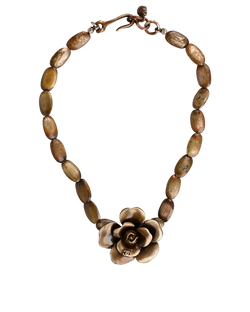 Chanel 99P CC Camellia Choker, Metal, Brass, Bronze, B, 2*