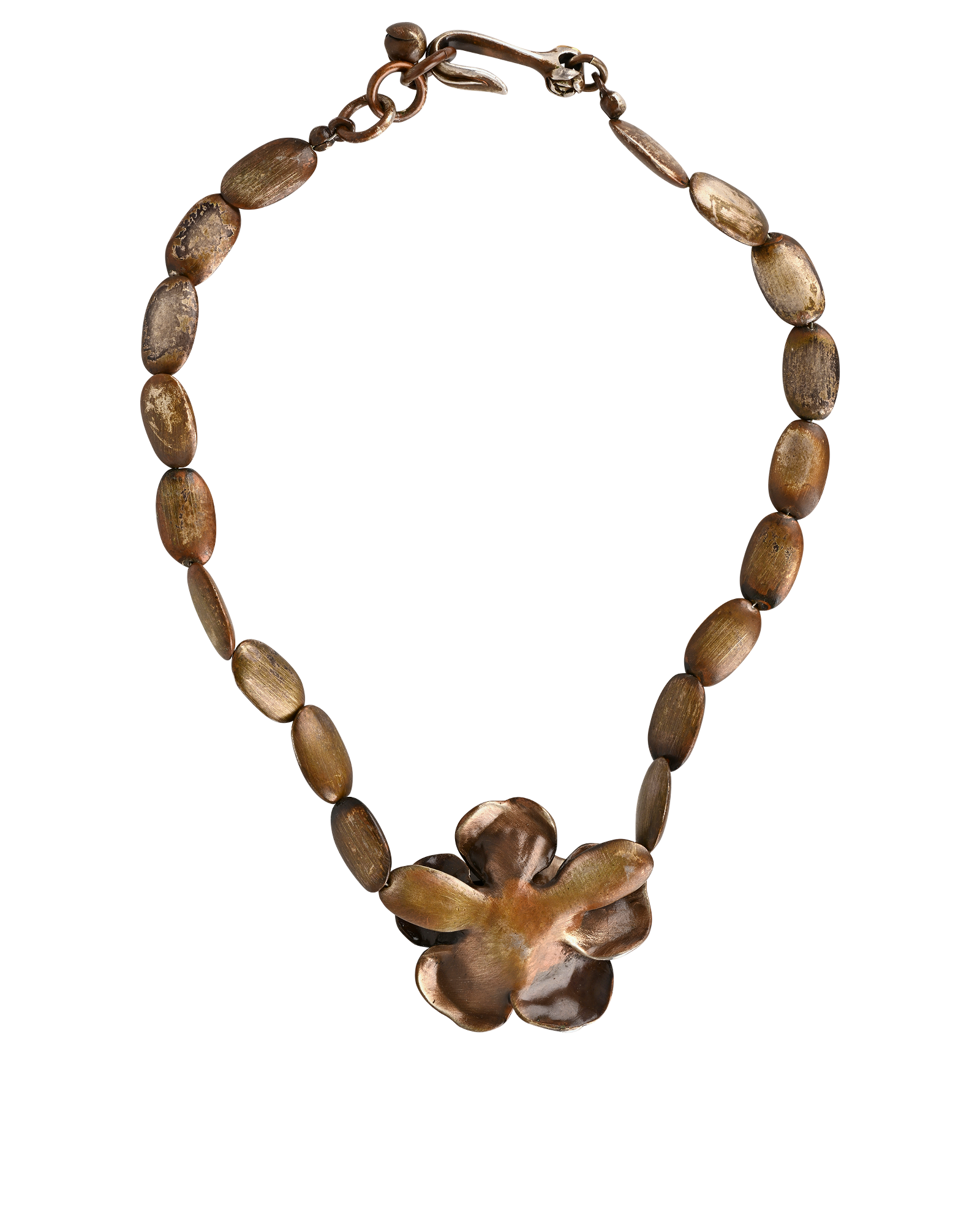 Chanel 99P CC Camellia Choker, &pound;430, Jewellery, Bronze, Brass, Back view