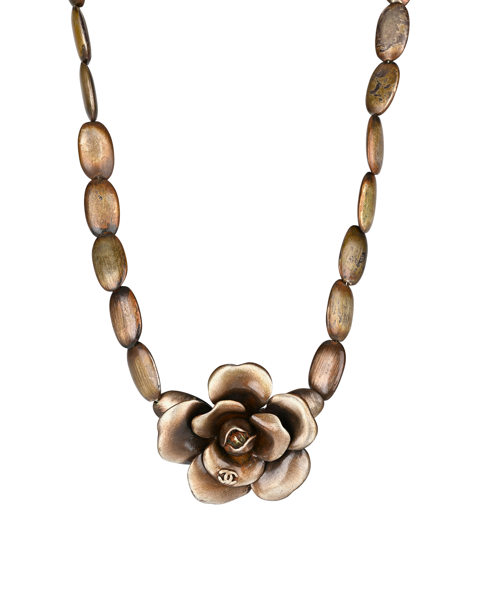 Chanel 99P CC Camellia Choker, &pound;430, Jewellery, Bronze, Brass, Other view