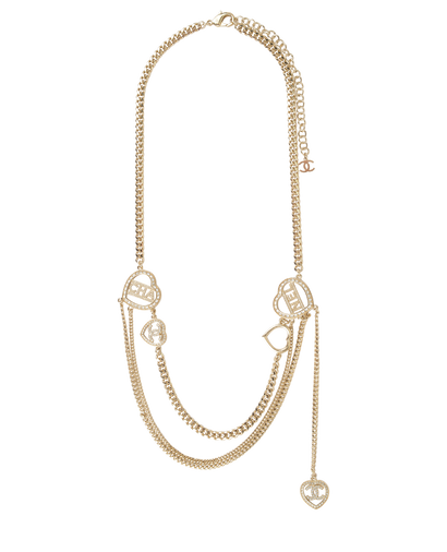 Chanel F23B Embellished Heart Long Necklace, front view