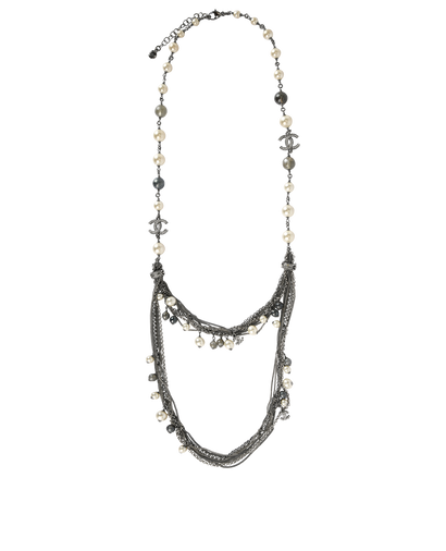 Chanel CC Pearl Chain Necklace, front view