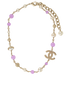 Chanel CC Pearl Chocker, &pound;430, Jewellery, Gold/Purple, Brass, Back view