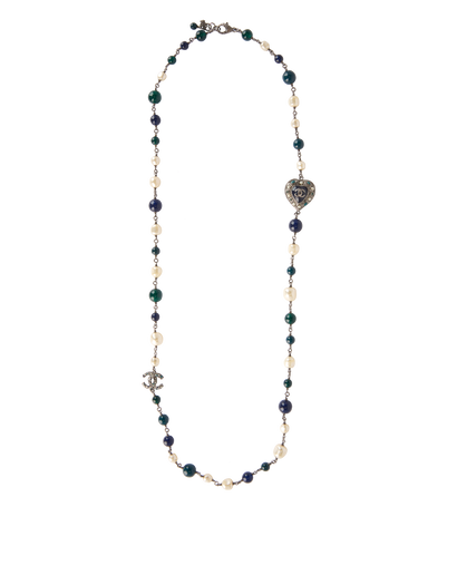 Chanel Gripoix Heart Long Beaded Necklace, front view