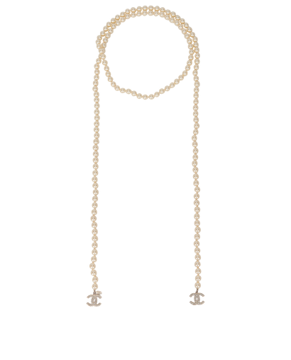 Chanel CC Beaded Faux Pearl Necklace, front view