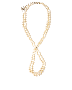 Chanel CC Multi Strand Long Necklace, Faux Pearl, Champagne, MIF, 3*