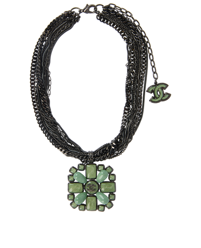 Chanel Multi Chain Gripoix Jade Choker, front view