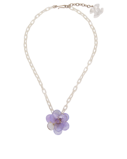 Chanel Flower Chain Necklace, Acrylic, Purple/ Clear, MIF, 2*