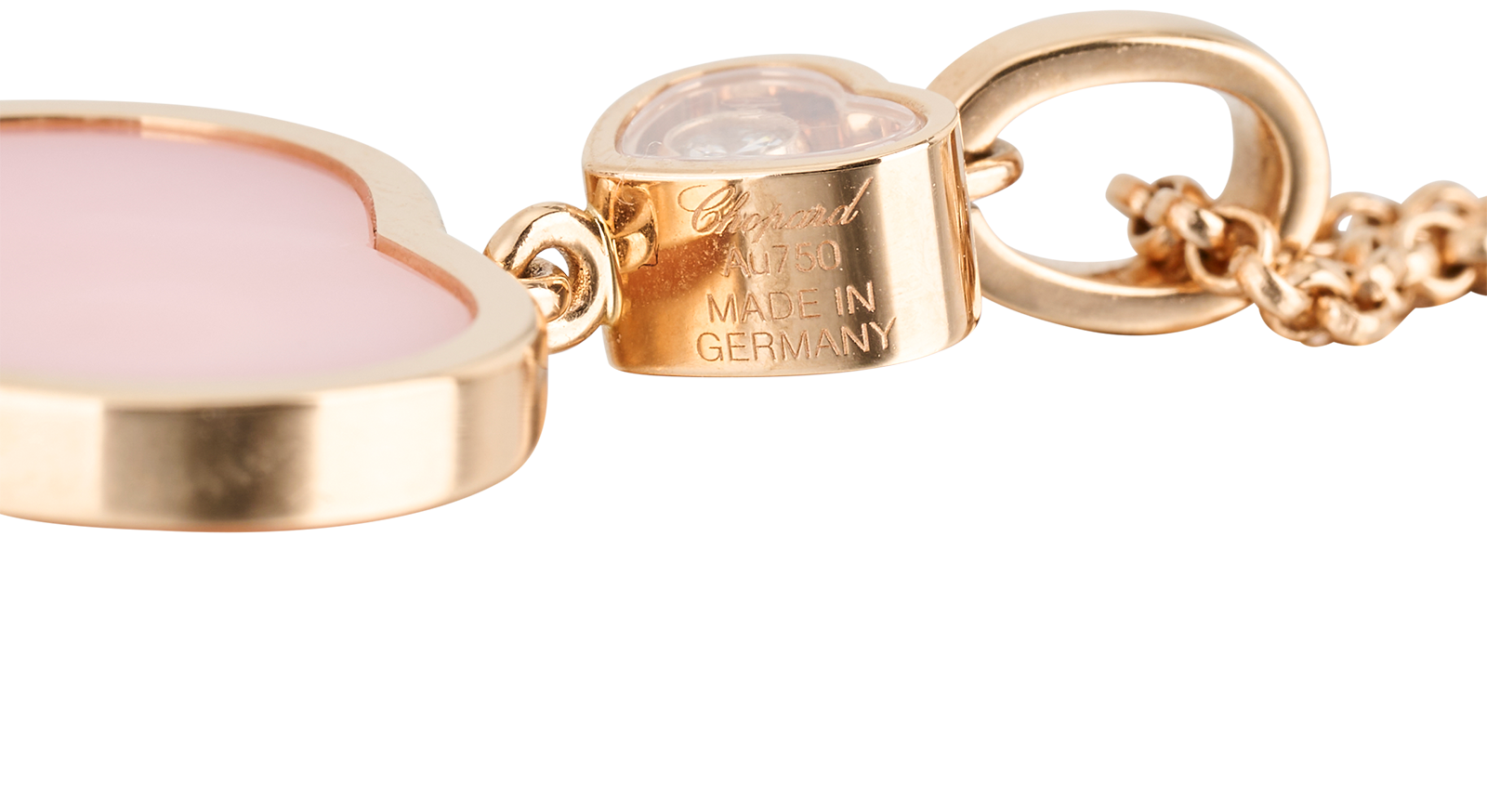 Chopard Happy Hearts Pendant, &pound;2,400, Jewellery, Rose Gold, Rose Gold, Other view