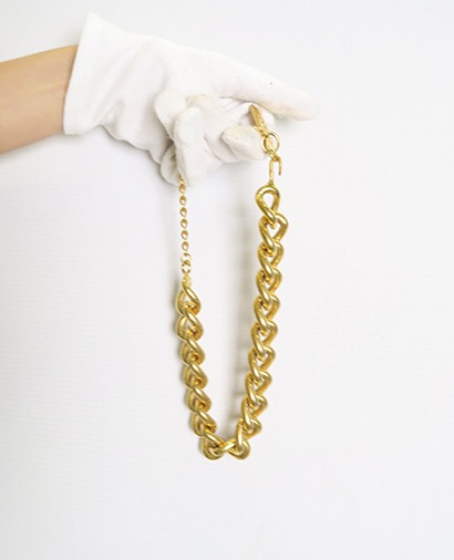 Christian Dior Chunky Tag Chain Necklace, front view