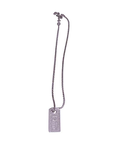 Dog Tag Diamante Necklace, front view