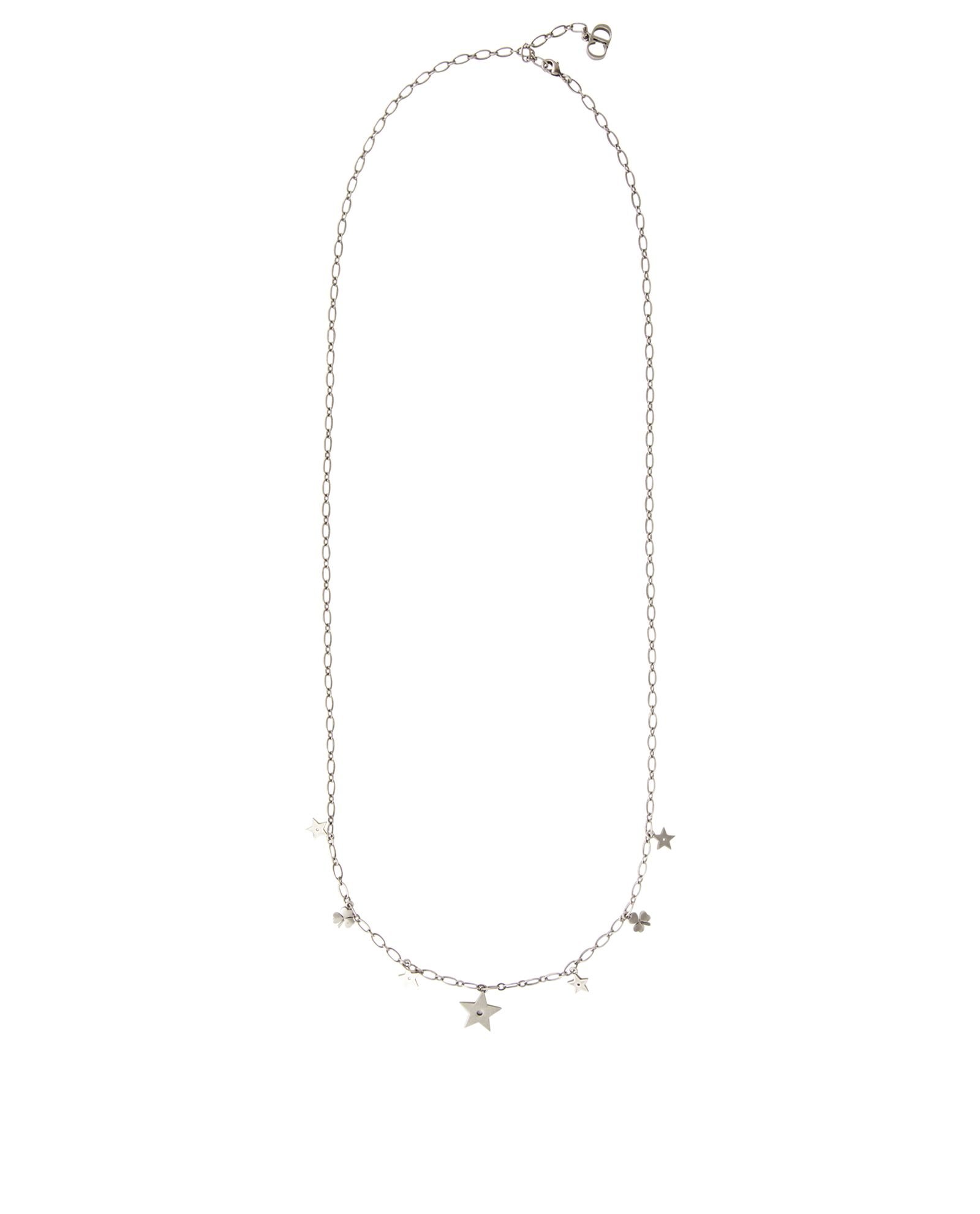 Christian Dior Star & Clover Charm Necklace - Gold-Tone Metal Station,  Necklaces - CHR165964