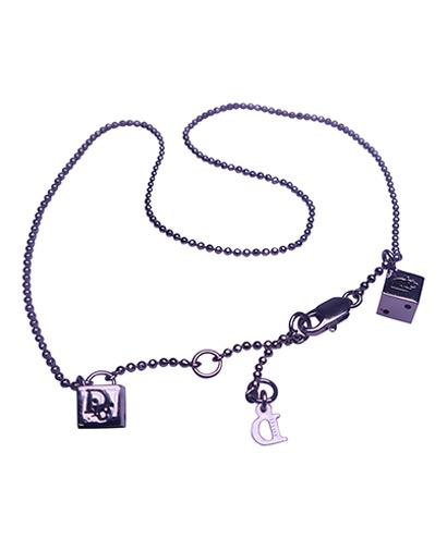 Dice Necklace, &pound;90, Accessories, Silver, Silver, Front view