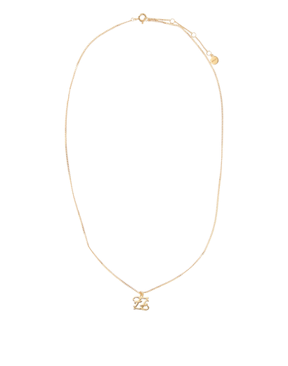Fendi FF Karligraphy Necklace, &pound;150, Jewellery, Gold, Yellow Gold Plated, Front view