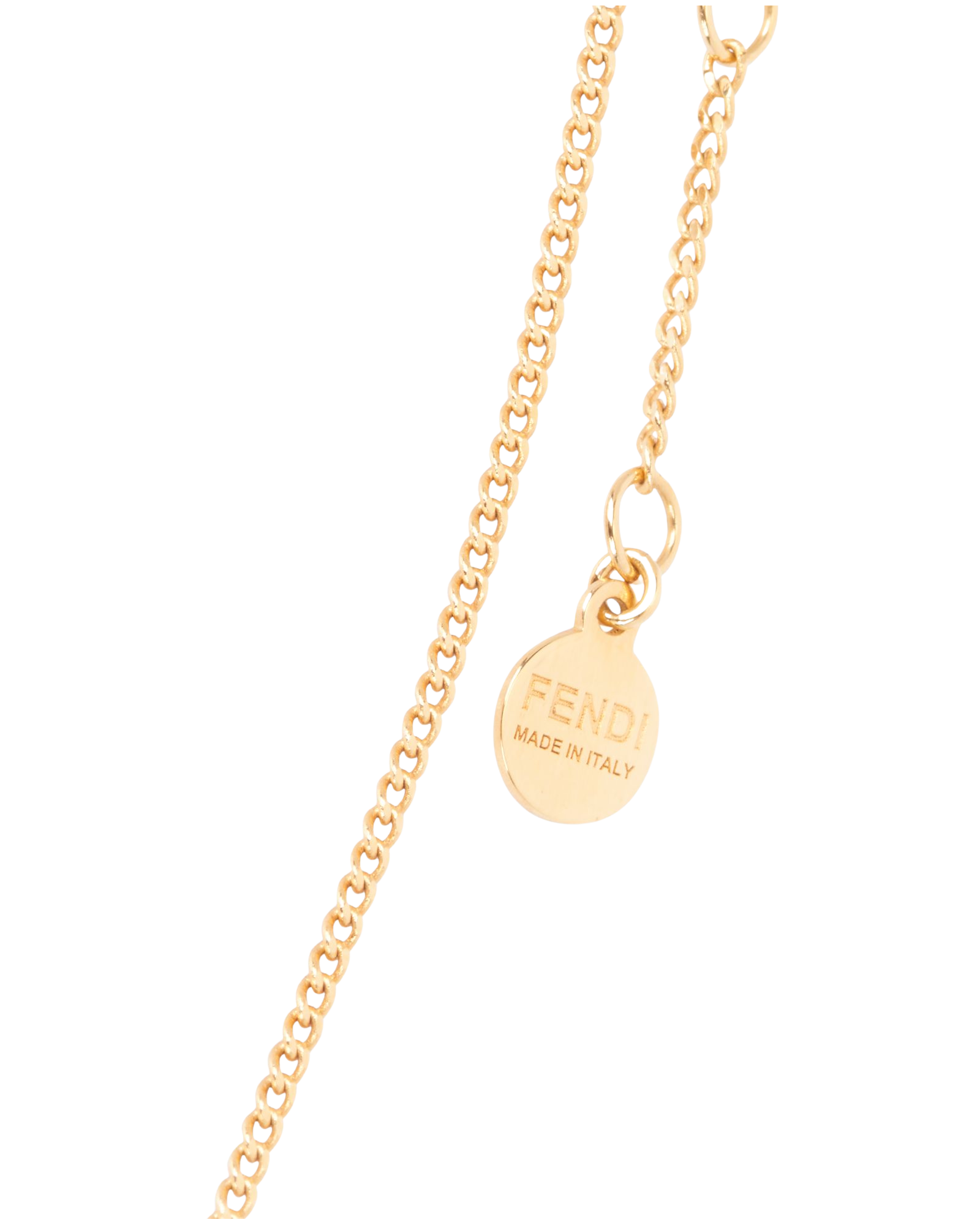 Fendi FF Karligraphy Necklace, &pound;150, Jewellery, Gold, Yellow Gold Plated, Other view