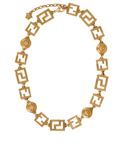 Fendace FF Medusa Necklace, Base Metal, Gold Tone, B, 3*