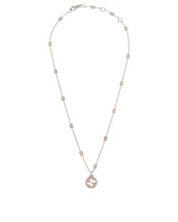 Gucci Interlocking GG Beaded Necklace, Silver 925, B, 2*