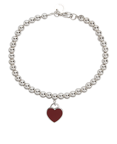Tiffany Beaded Red Heart Bracelet, front view